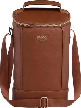 Igloo Brown Vertical Cooler Bag with Gold Zip
